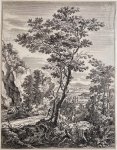 Jan Both (1618-1657) - Antique print, etching I The large tree, published ca. 1650, 1 p.
