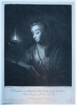James Watson (ca. 1740-1790), after Godfried Schalken (1643-1706) - [Antique print, mezzotint] Young woman reading by an oil lamp, published 1764, 1 p.