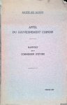 Various - Appel du Gouvernement chinois: rapport de la commission d'etude