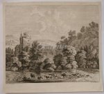 HAER, ANTHONY VAN DER, - Hilly landscape with castle and shepherds