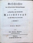 Carl Theodor Gemeiner - Geschichte der öffentlichen Verhandlungen des zu Regensburg noch fortwährenden Reichstags von dessen Anfang bis auf neuere Zeiten.: 2 Bände