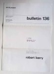 Robert Barry - art & project bulletin 136 (1983)