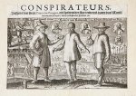 Anonymous - [Antique history print, 1623] 'Conspirateurs, jeghens den heere Prince van Orangien'; conspirators against Prince Maurice, 1 p.