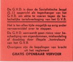 Pamflet: - G.V.D. -  pseudo Tram en Bus 7 rittenkaart  Gemeentelijke Vervoers Dienst