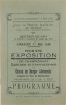  - Première exposition (de championnat) spéciale et internationale de Chiens de Berger Allemands (dimanche 17 mai 1936)