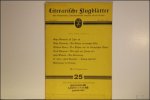 Streuvels, Stijn - Literarische Flugblatter. HerbstHeft. Im Herbst 1936. nr. 25. Verlag J. Engelhorn Nachf., Stuttgart (Hrsg.). STREUVELS .