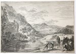 Jan Both (1618/22-1652) - [Antique print, etching/ets] The fishermen at the Tiber, near the Soracte/Vissers aan de Tiber, published ca. 1650.