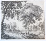 Anthonie Waterloo (1609-1690) - Antique print, etching | House with shrubbery on the bank of a river, published ca. 1680, 1 p.