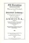 RUMPHIUS, G.E. - Waerachtigh Verhael van de Schrickelijcke Aerdbevinge
