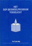 Jong, Ds. Tj. de - Het SGP-beginselprogram toegelicht Jong, Ds. Tj. de - Het SGP-beginselprogram toegelicht