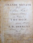 Hermann, Johann David: - Grande Sonate pour le piano forte composée et dédiée à Madam Tochon. Livraison. Oeuvre 19e. Hermann, Johann David: - Grande Sonate pour le piano forte composée et dédiée à Madam Tochon. Livraison. Oeuvre 19e.