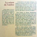 Miano, Léonora - La saison de l'ombre (FRANSTALIG)