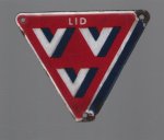 n.n - Emaille deurpost bord. LID VVV  - Driehoekig