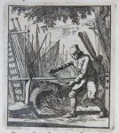 Luyken, Jan (1649-1712) and Luyken, Caspar (1672-1708) - Antique print/originele prent: De Boommaaker/The Pole Maker.