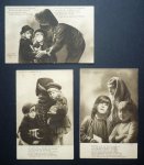 set van 3 ongelopen ansichtkaarten - Van Huis Verdreven I, II, III