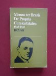 braak, menno ter - propria curesartikelen 1923-1925, de braak, menno ter - propria curesartikelen 1923-1925, de