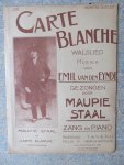 Eynde, Emil van den - CARTE BLANCHE Walslied. Gezongen door Maupie Staal.