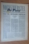 redactie - De Post. Volksherstel. Voorlichtingsblad van Nederlands Volksherstel oct.1946. 2e jaargang no. 15