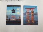 ohne, Verfasser: - 2 Postkarten-Sets der Insel Miyajima mit Itsukushima-Schrein, Pagode, 1000-Matten-Halle und Museum: