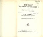 Kroes, H.W.J. die ze verzamelde - Hundert Deutsche Gedichte .. Deel I