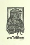 Strik, Lou. - Exlibris voor Myra Rhebergen. Strik, Lou. - Exlibris voor Myra Rhebergen.