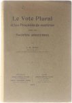 J. M Marx - Le vote plural et les Procédés de maitrise dans les Sociétés anonymes