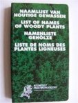 H. J. van de Laar & Piet C. Jong - Naamlijst van houtige gewassen