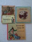 Dorrestijn, Hans, Mies Bouhuys & Lothar Meggendorfer. - Draaien maar. Een boek van vroeger, opnieuw gemaakt met rijmpjes van Hans Dorrestijn/ Kinderkijkboek. Een boek van vroeger opnieuw gemaakt. Met rijmpjes van Mies Bouhuys/ Je weet niet wat je ziet. Met plaatjes die veranderen, gemaakt door Loth...