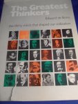 Bono, Edward de - The greatest thinkers. The thirty minds that shaped our civilization