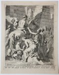 Johannes Glauber (1646-1665), after Gerard de Lairesse (1641-1711), published by Leonard Schenk (?) (1696-1767) - [Antique print, etching/ets] Cloelia escapes on the back of a stolen horse, published 1650-1750.
