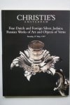 Christie's - Fine Dutch and Foreign Silver, Judaica, Russian Works of Art and Objects de Vertu