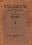 Dr. D.K. de Jongh - Critische beschouwingen over de homoeopathie