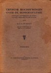 Dr. D.K. de Jongh - Critische beschouwingen over de homoeopathie