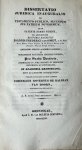 Balbian van Doorn, Cornelius Govertus de, uit Purmerend - Dissertatio juridica inauguralis de testamento publico [...] Groningen C.M. van Bolhuis Hoitsema 1835