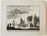 Salvator Legros (1754-1834), after Hendrick Kobel (1751-1779) - [Miniature antique print, etching] Salvator Legros, after H. Köbel, River landscape, published ca. 1788.