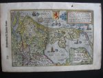 Matthias Quad / Bussemacher - Gravure Hollandia, Prachtige en weinig voorkomende handgekleurde landkaart kaart van Holland Nederland, verschenen in de Atlas "Europae totius orbis terrarium partis praestantissimae, universalis et particularis descriptio".