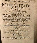 Conerdingius, Paulus Theodorus; Praeses: Engelbrecht, Georg - Dissertation 1675 I Discursus academicus de pluralitate votorum [...] Helmstedt Heinrich David Müller 1675.