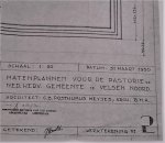  - CB Posthumus Meyjes - Matenplan / Blauwdruk Pastorie vd Ned.Herv.Gem. Velsen Nrd