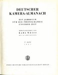 Weiss, Karl - Deutscher Kamera-Almanach 1937. Ein Jahrbuch für die Photographie unserer Zeit, mit 130 Abbildungen.  27. Band.