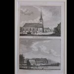 Rijsoord. - De kerk te Rijsoort. / T' Regthuis en brug te Rijsoort.