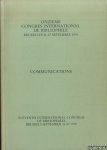 Coulot, P. & E. Rouir (eds.) - Communications. Onzieme Congres International de Bibliophile. Bruxelles 21 - 27 Septrembre 1979 / Eleventh International Congress of Bibliophiles.