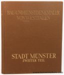 Geisberg, Max. - Die Stadt Münster. Zweiter Teil. Die Dom-Immunität. Die Marktanlage. Das Rathaus.