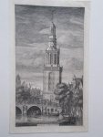 antique print (prent) - Amsterdam. Jan Rodenpoorts toren.