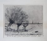 Johannes Henrichs (1882-1954) - [Modern print, etching] The outskirts of Delft, published before 1937, 1 p.