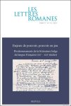  - lettres romanes 77 1-2 (2023) Enjeux de pouvoir, pouvoir en jeu. Positionnements de la litt rature belge de langue fran aise (XXe ? XXIe si cles)