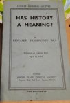 Farrington, Benjamin - Has History a Meaning?