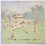 Anonymous artist - [Original drawing] Tennis (accident), ongeluk bij tennisspel, ca -1950.