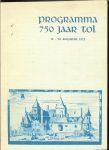 Pastoor Breuking en W. Zondervan &  A. Sloot - 750 jaar Tol  19 - 26 Augustus  Programma