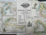 Brandsma - Atlas van Nederland. Uitgave van den Theehandel E. Brandsma. Amsterdam [ca. 1890?]. 6 kaartjes op dun karton, elk 10,7 x 8 cm, van 6 provincies, chromo-druk.