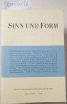 Akademie der Künste (Hrsg.): - Sinn und Form : 66. Jahr : 2014 : Heft 1-6 : 6 Hefte : Komplett : (Neuexemplare) :